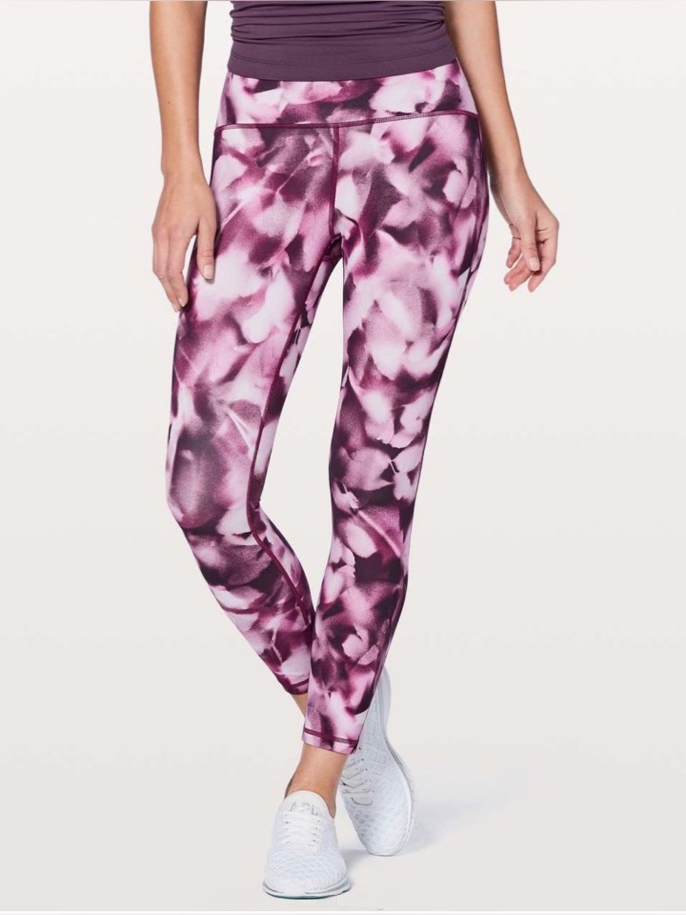 Lululemon Train Times 7/8 Pant *25" Blush Blossom Alpine White Candy Pink size 8